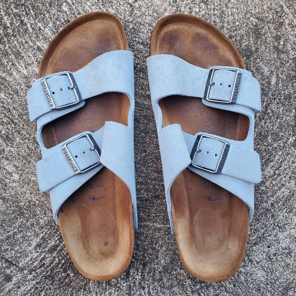 Blue suede birkenstocks. Size 41 / women's 10